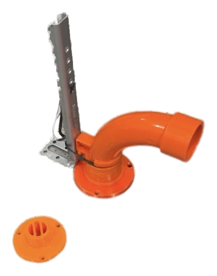 Stub-Down™ assembled with Bend-EASE™ elbow and Stand-EASE™ support — in-ceiling rough-in demonstration